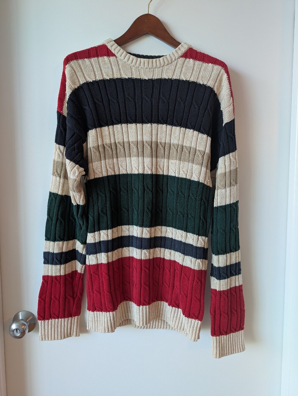 90s Y2K Vintage Men's Striped Cotton Sweater 2XL
